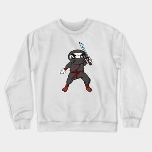 Cartoon Ninja Character with Katana Crewneck Sweatshirt